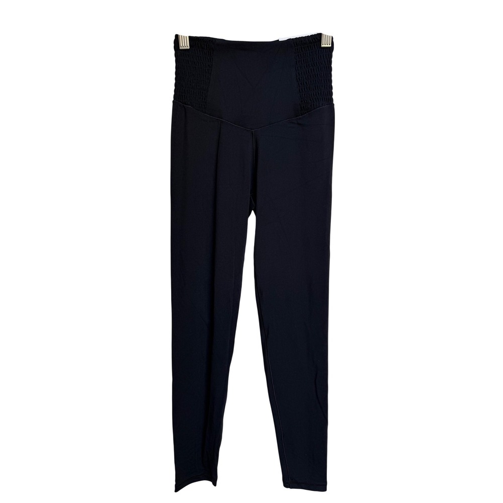 OFFLINE by Aerie Real Me 7/8 Leggings‎ Black Smocked High Rise Womens Size Small